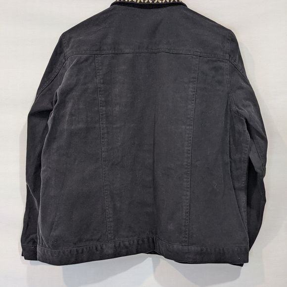 Laura Ashley Black Denim Jacket with Gem Details And Buttons Size XL - Picture 8 of 11